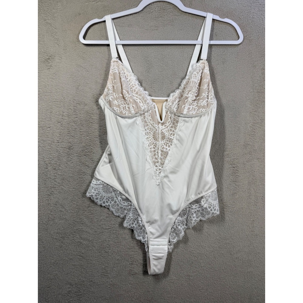 Heyshape Bodysuit Womens M White Lace Trim Shapewear Lingerie Thong New